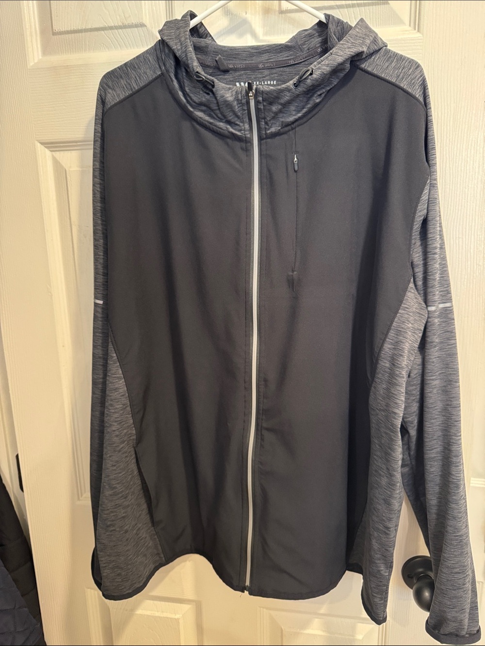 VRST Men's Hooded Performance Zip Jacket - Dark Gray Heather